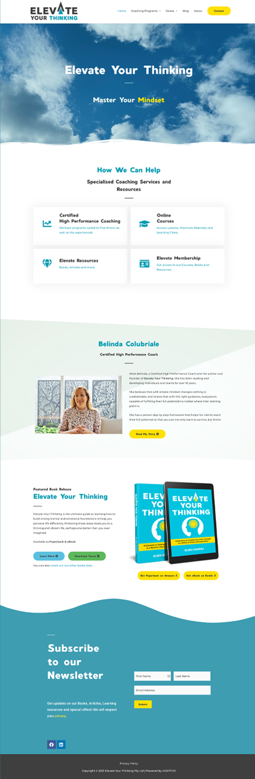 Elevate Your Thinking Website Design